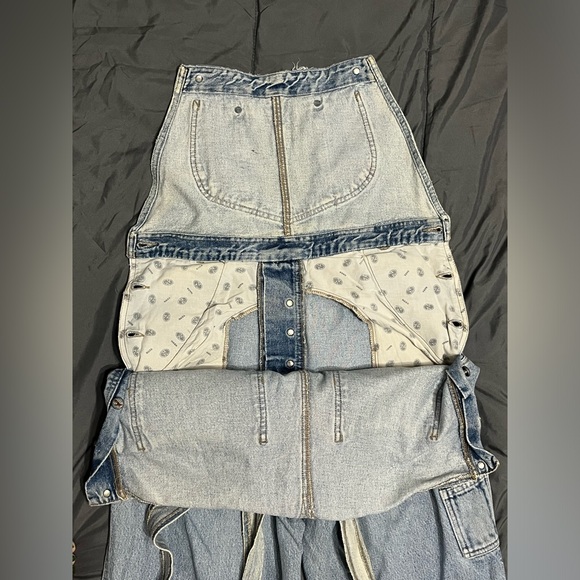 Vintage 90s NASA Y2K Backward S Acid Wash Button Fly Denim Overalls - Picture 15 of 16